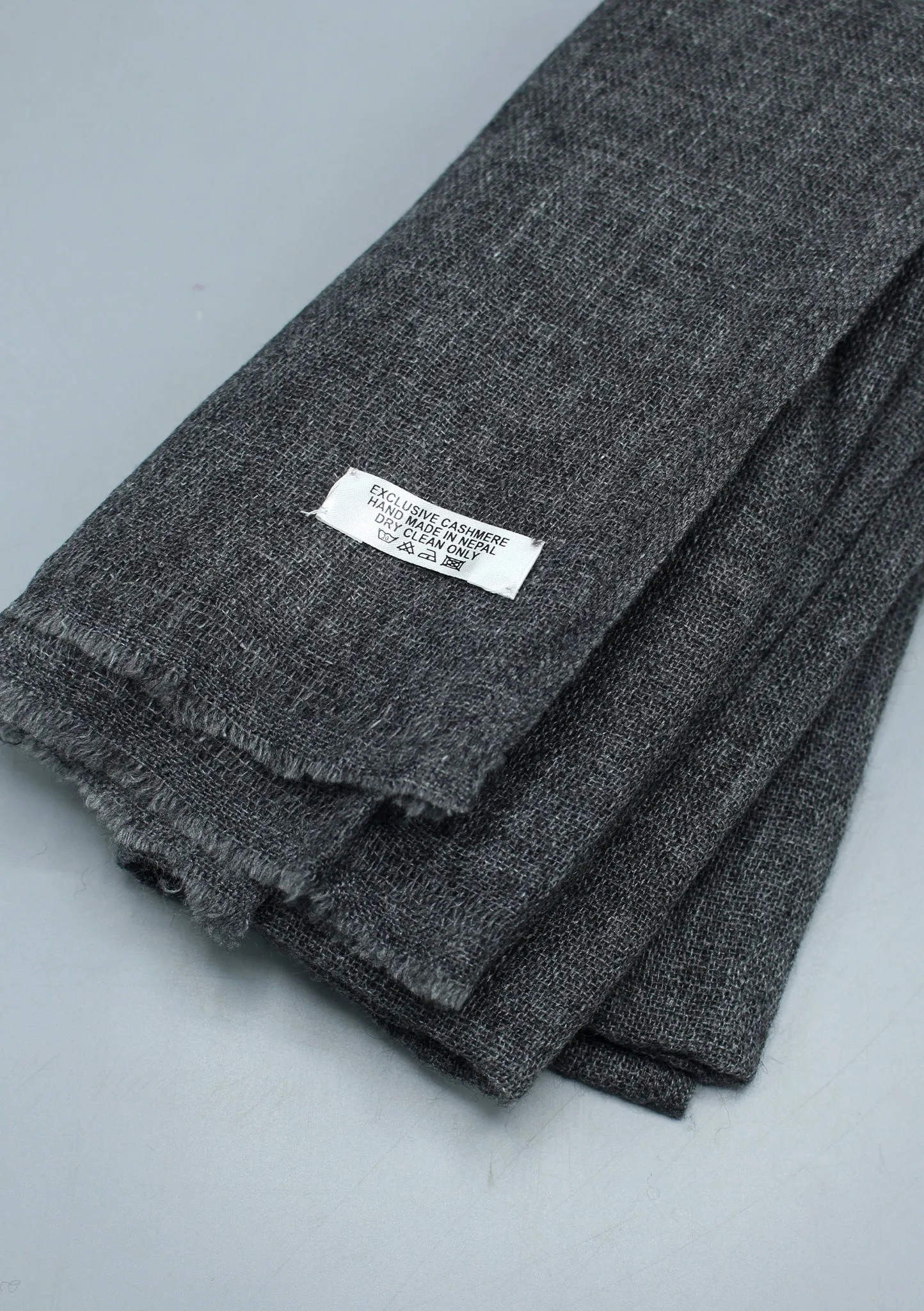 Natural Dark  Grey Soft Cashmere Shawl