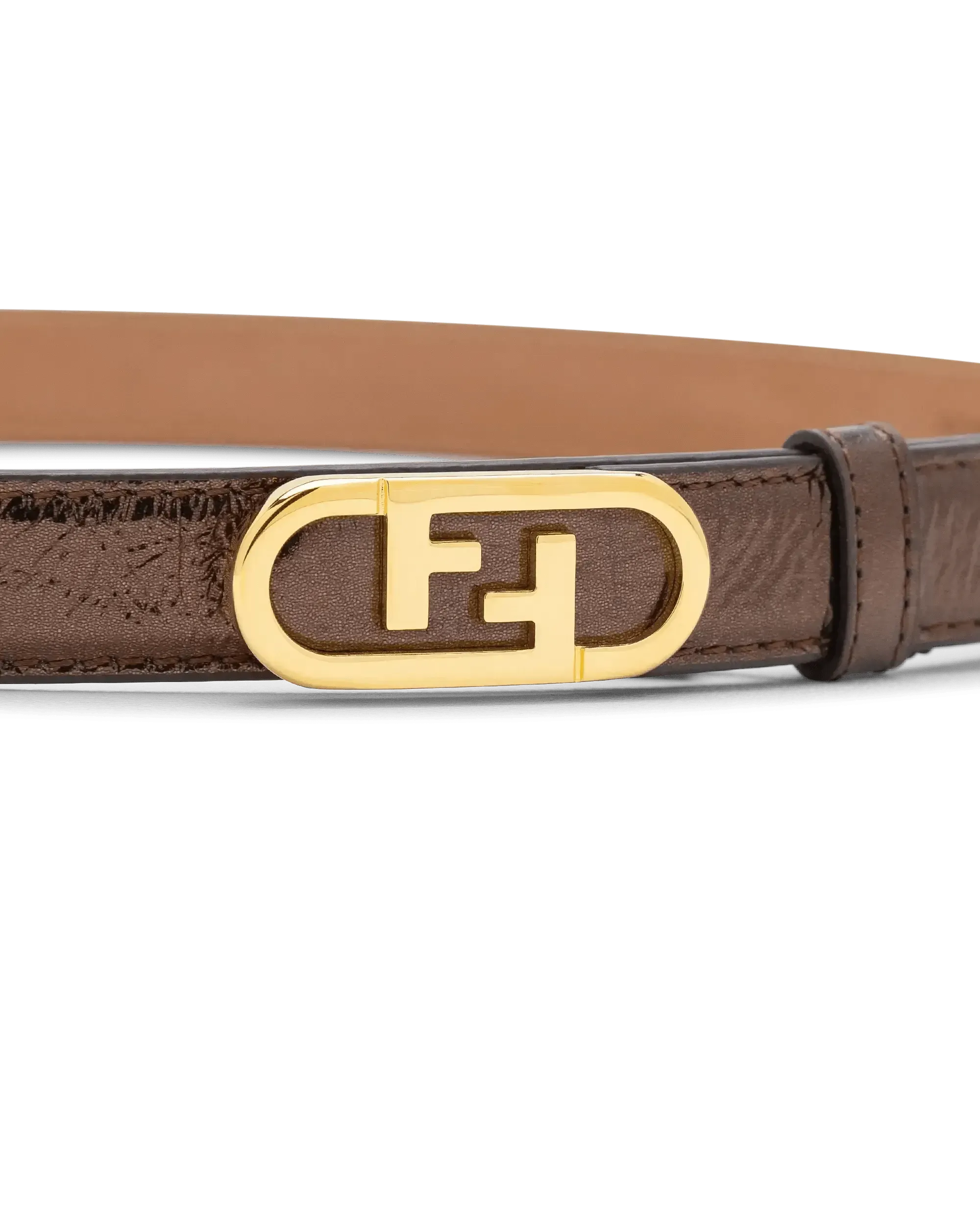 O'Lock Crinkle Brown Thin Belt