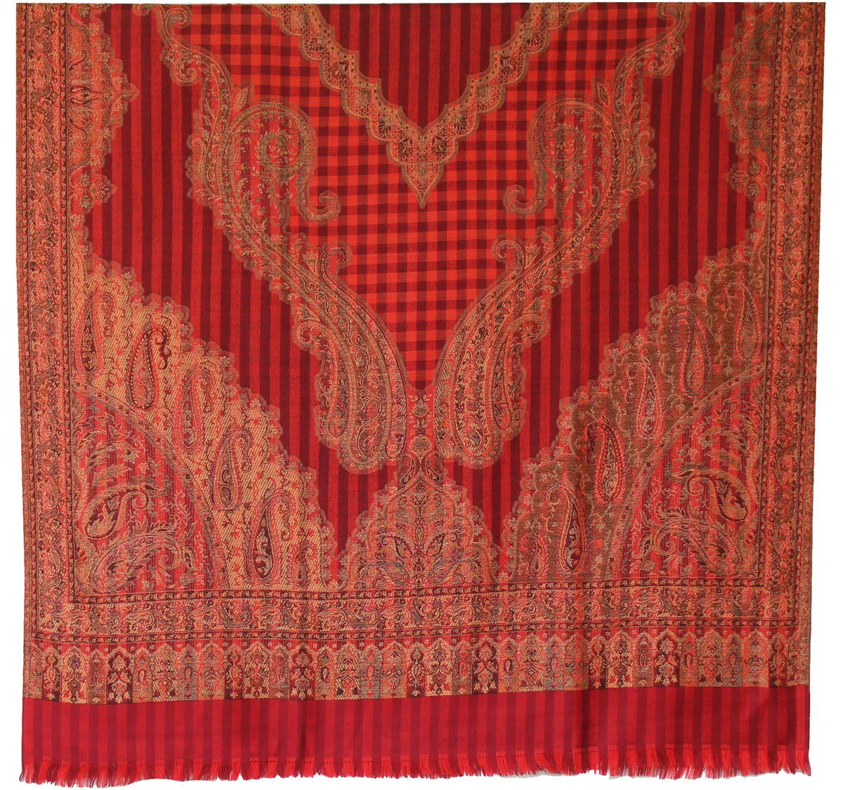 Paisley Indian Scarves Wraps Womens Wool Shawl (82 x 42 inches)