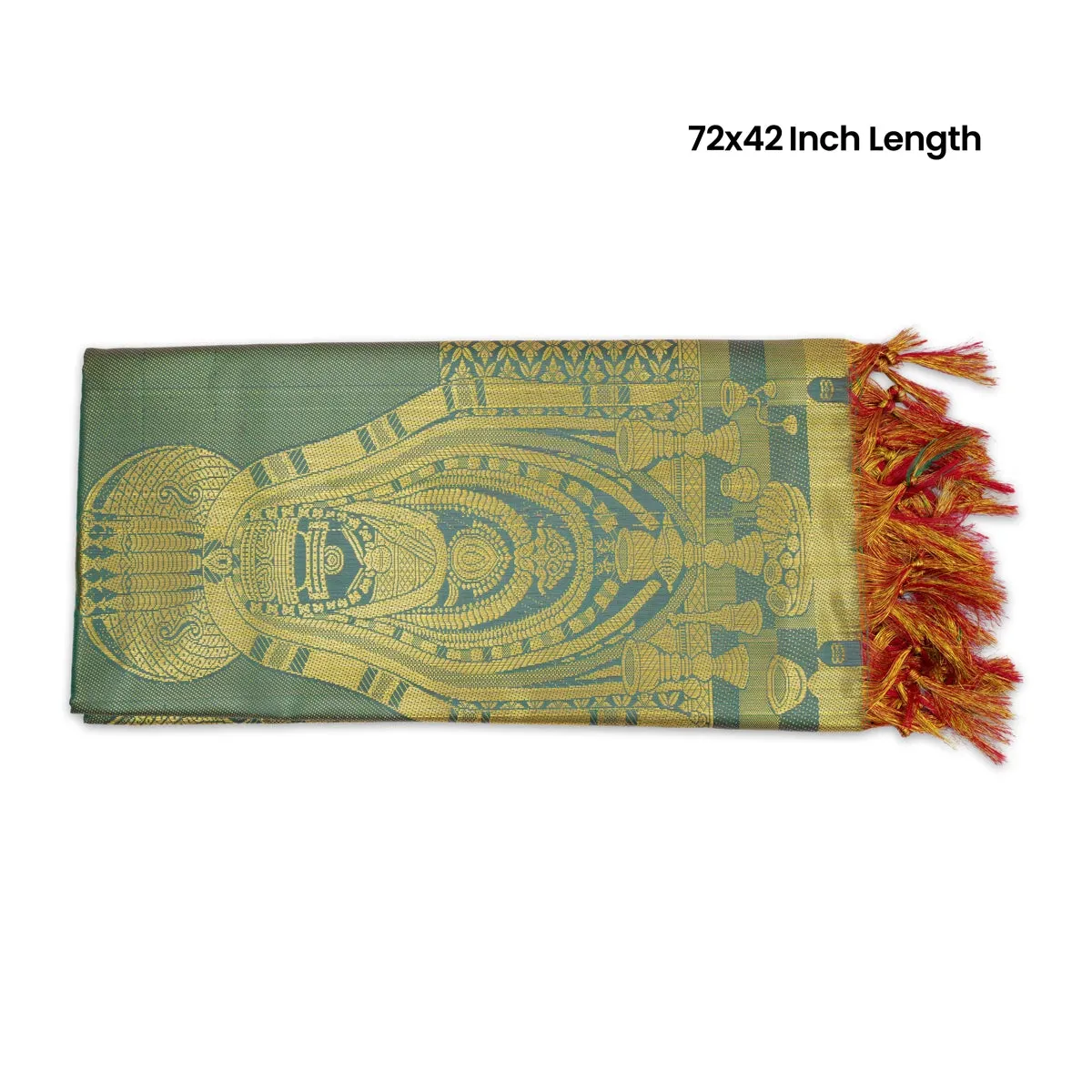 Ponnadai Shawl - 72 x 42 Inches | Annamalaiyar Design Towel/ Jari Angavastram for Men & Women