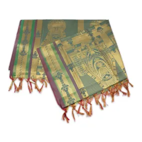 Ponnadai Shawl - 72 x 42 Inches | Annamalaiyar Design Towel/ Jari Angavastram for Men & Women