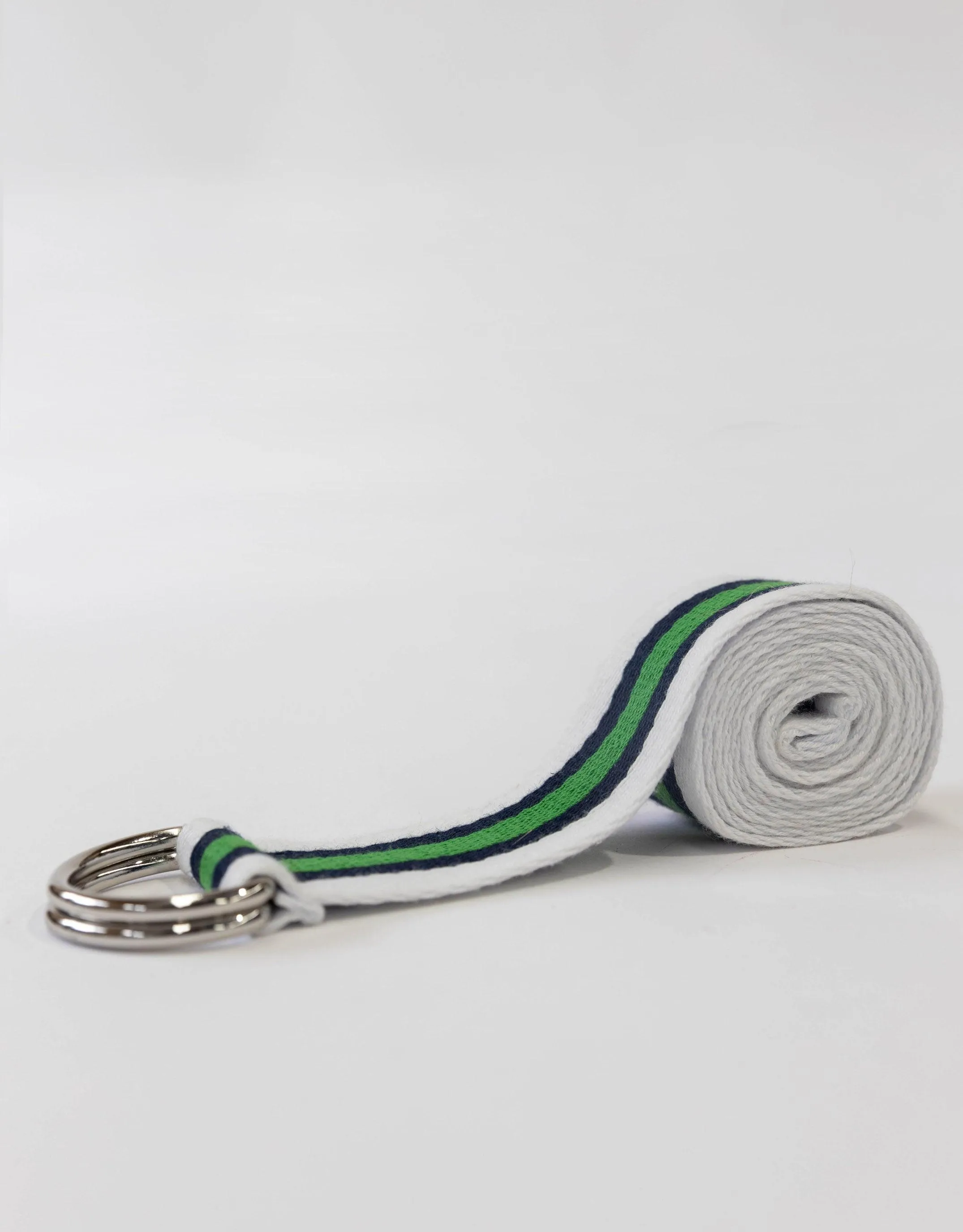 Portsea D-Ring Belt - Green/Navy/White