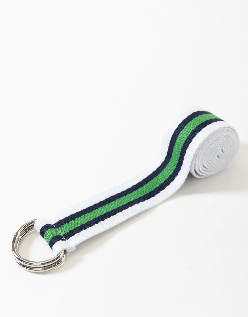 Portsea D-Ring Belt - Green/Navy/White