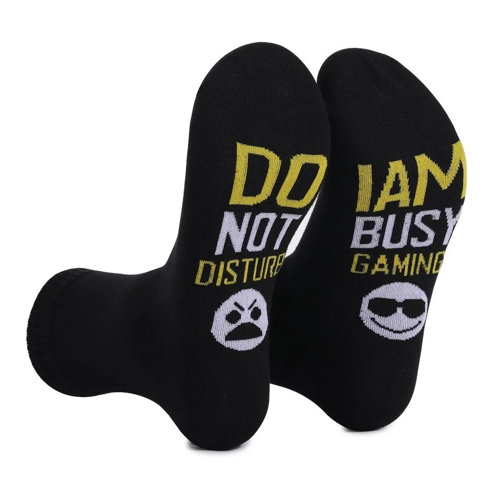 Printed DO NOT DISTURB BUSY GAMING Socks