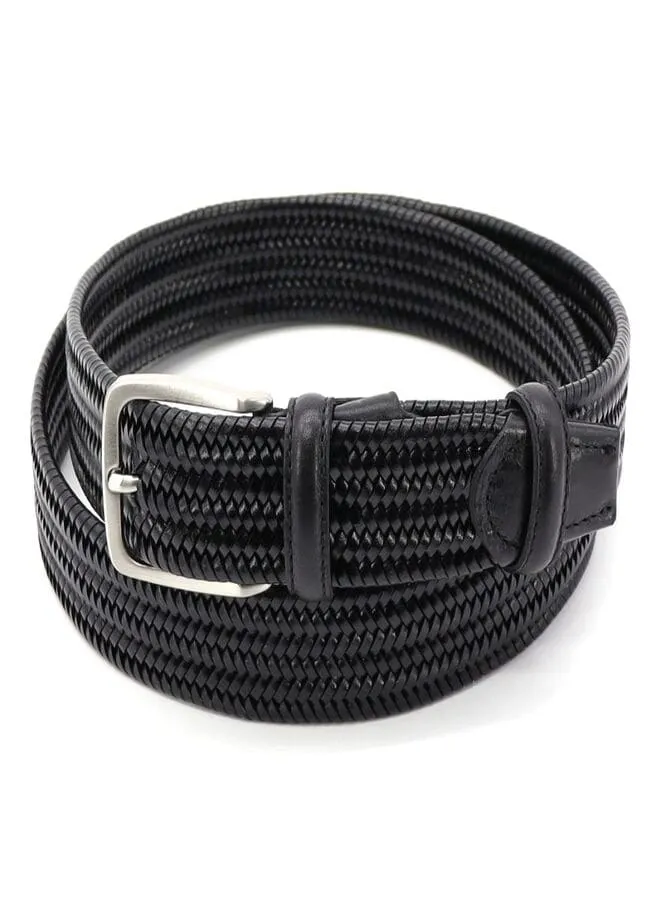 R Roncato Elastic Stretch Leather Belt For Men with Metal Buckle