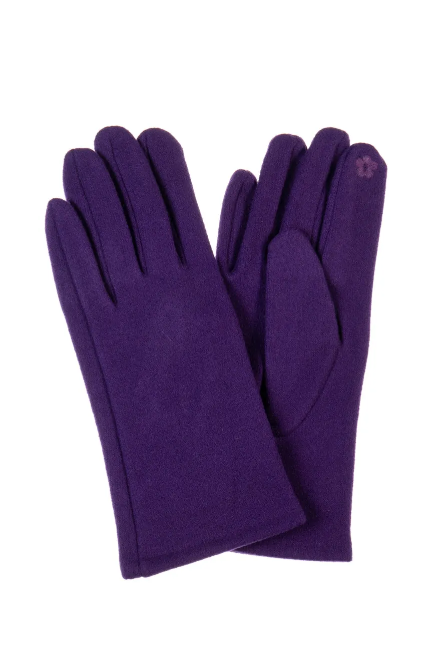 Retro Knit Gloves in Purple