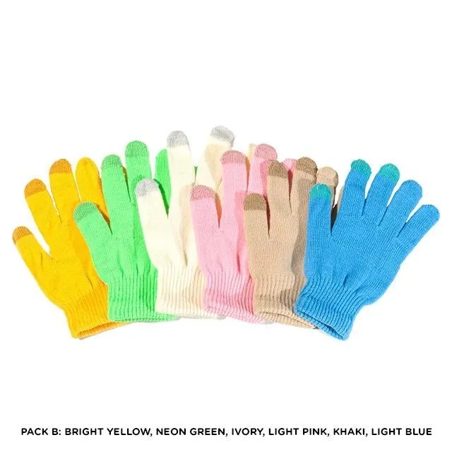 Set of 6: Unisex Touchscreen Ultra-Soft & Comfy Gloves in Assorted Colors