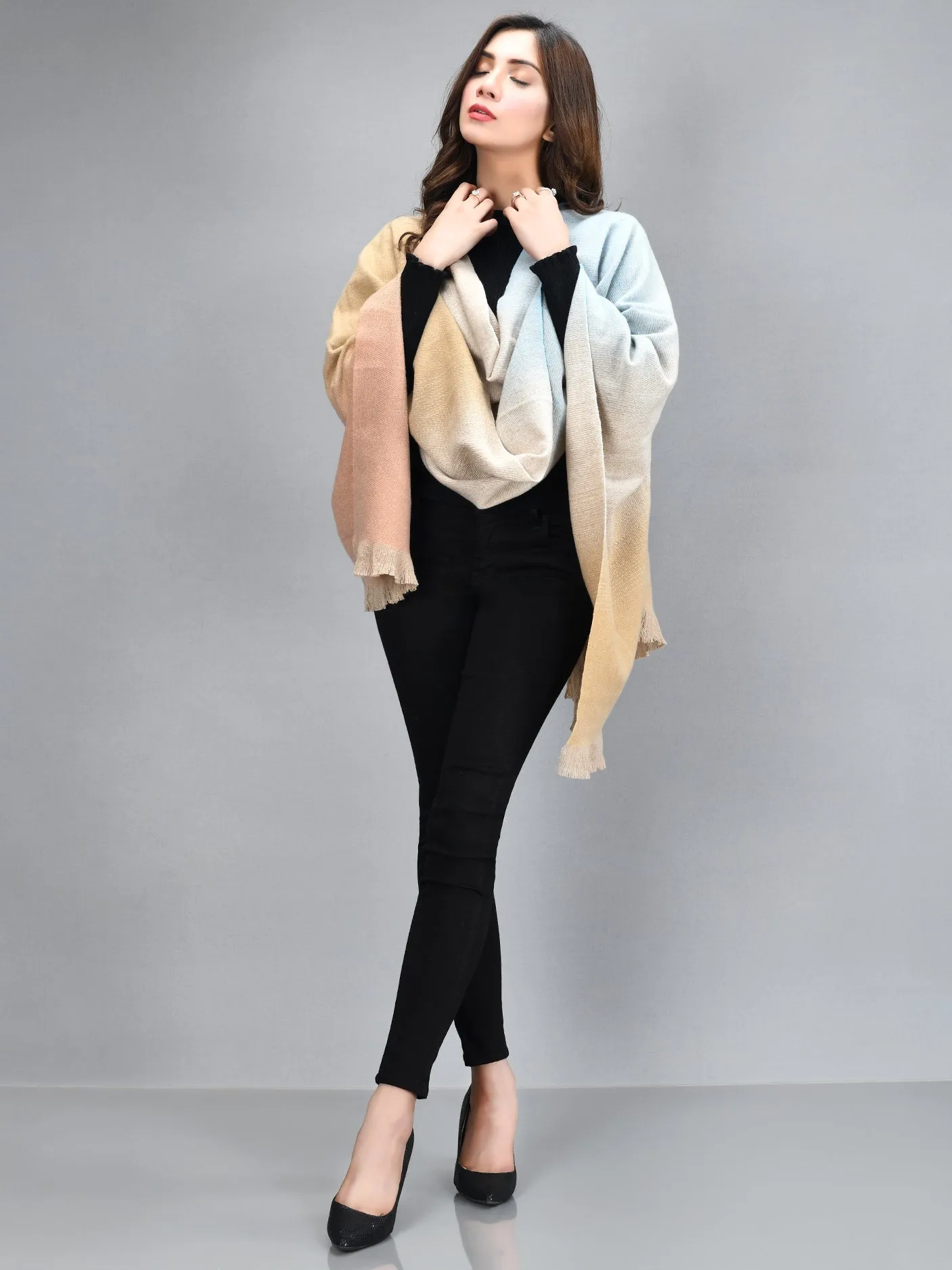 Shaded Shawl-Beige