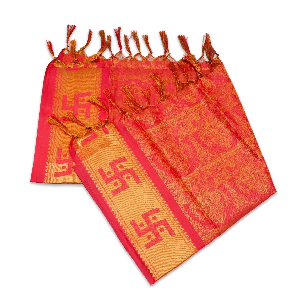 Shawl - 2 Mtr | Ganesh Murti Design Towel/ Angavastram/ Jari Ponnadai Shawl for Men & Women