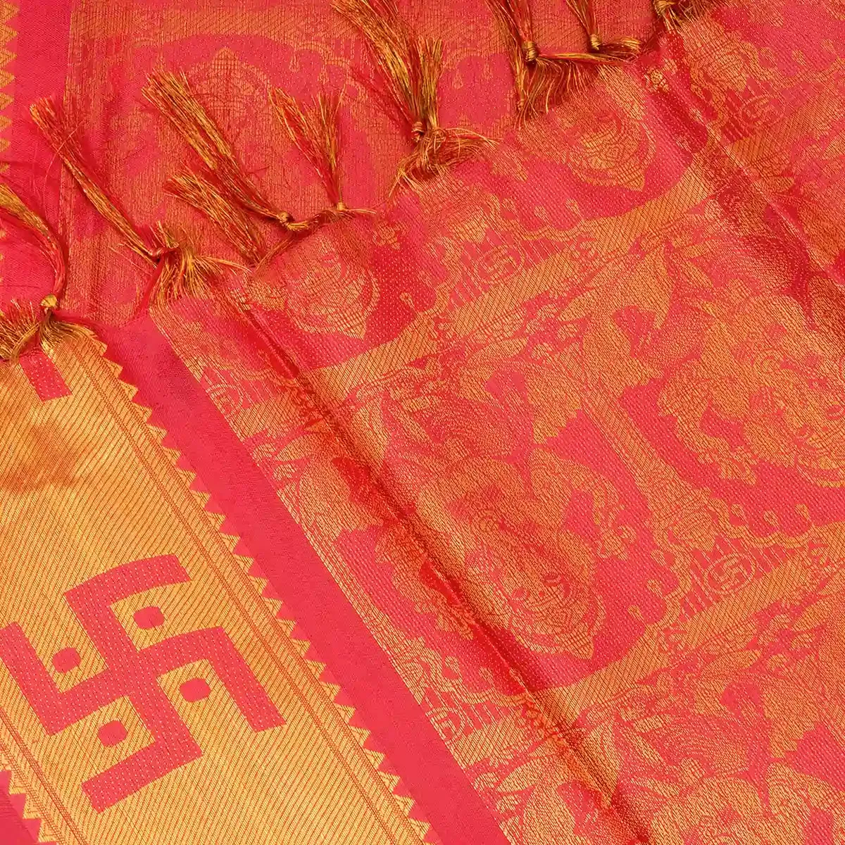 Shawl - 2 Mtr | Ganesh Murti Design Towel/ Angavastram/ Jari Ponnadai Shawl for Men & Women