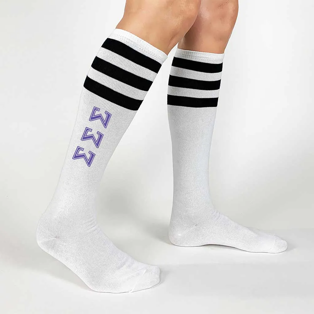 Sigma Sigma Sigma Printed Striped Knee High Socks