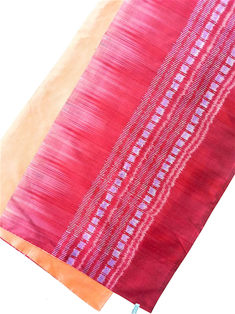 Silk Ikat Double Sided Shawl Garnet Pumpkin