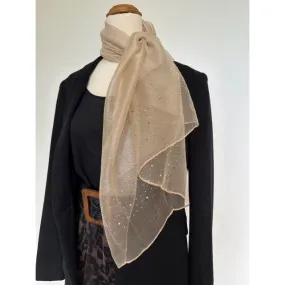 Silk Shawl - Diamante Latte