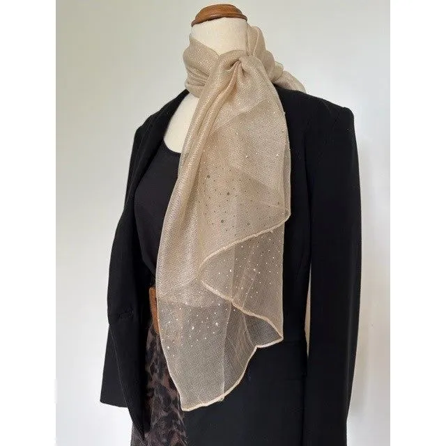 Silk Shawl - Diamante Latte