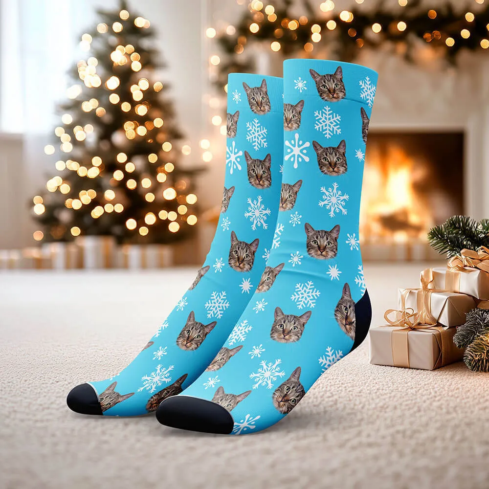 Snowflake - Christmas Custom Pet Socks