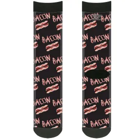 Sock Pair - Polyester - Bacon w/Text2 - CREW