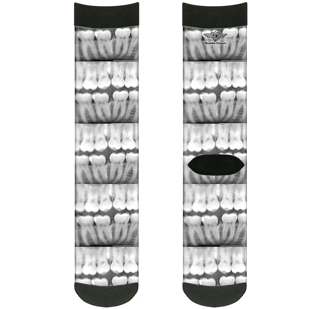 Sock Pair - Polyester - Dental X-Rays Black/White - CREW