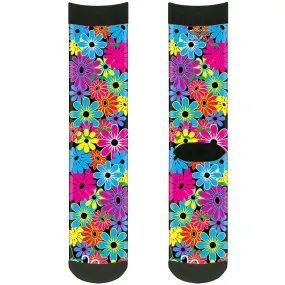 Sock Pair - Polyester - Flower Blossom - CREW