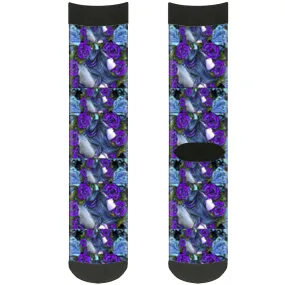 Sock Pair - Polyester - Tattoo Johnny-Fairy Blue Hair - CREW