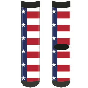 Sock Pair - Polyester - Texas Flag Black - CREW