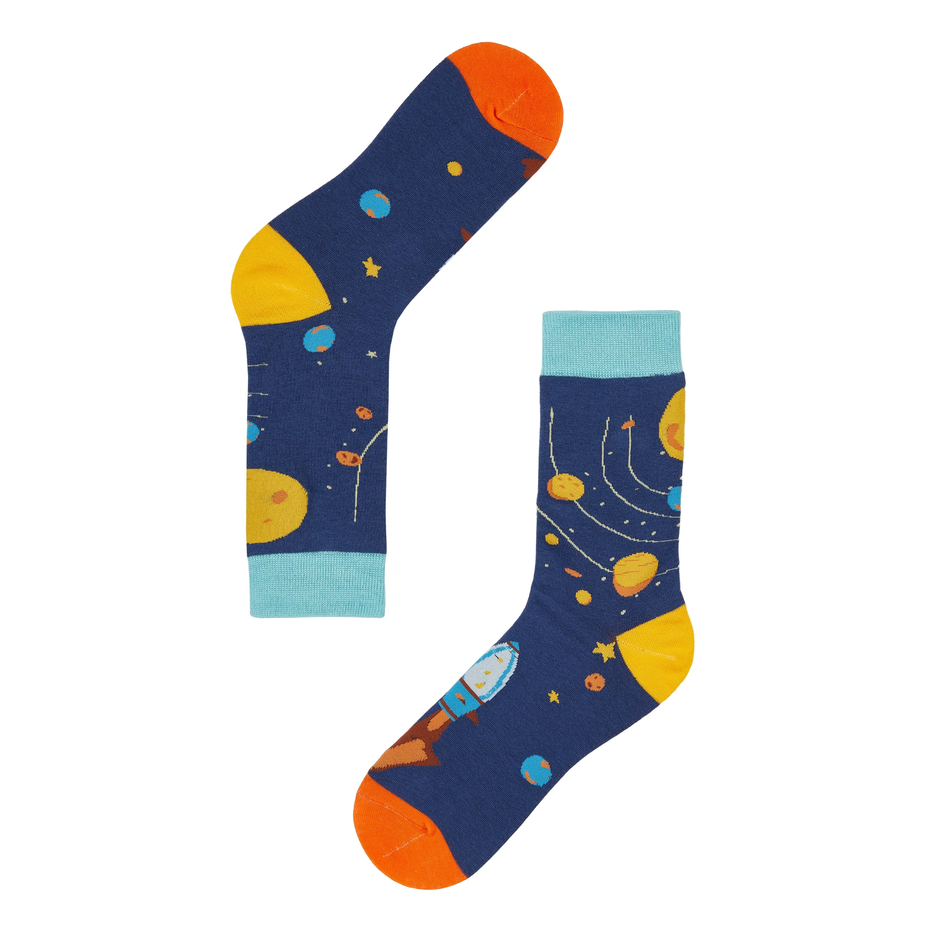 Solar System Printed Crew Length Socks