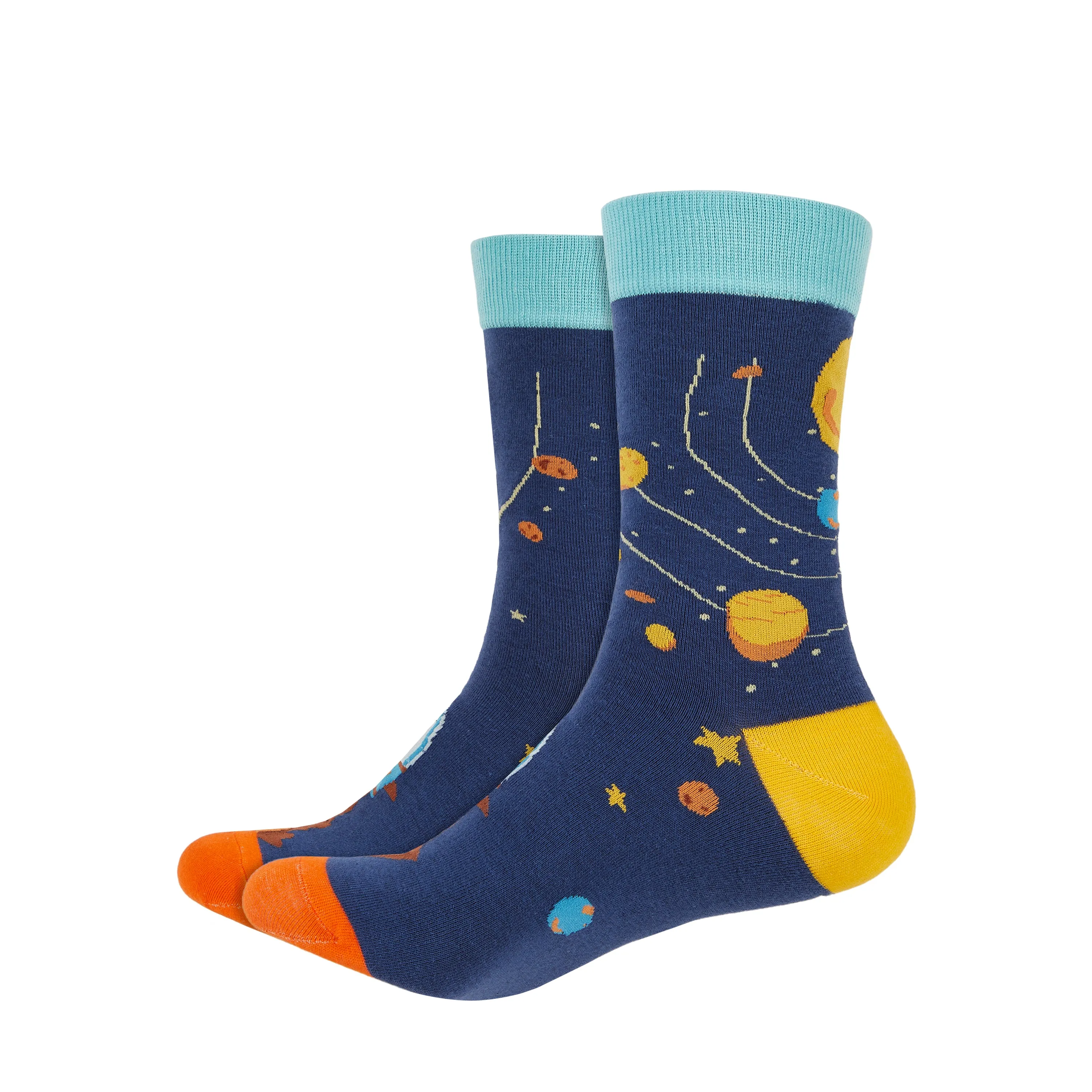 Solar System Printed Crew Length Socks