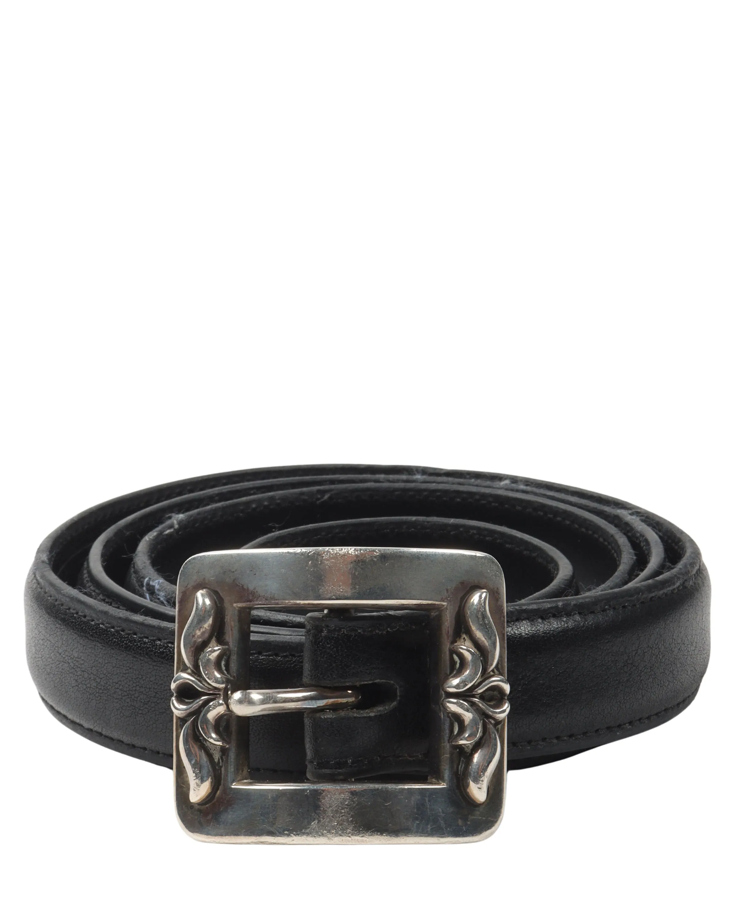 Square Buckle Thin Leather Belt