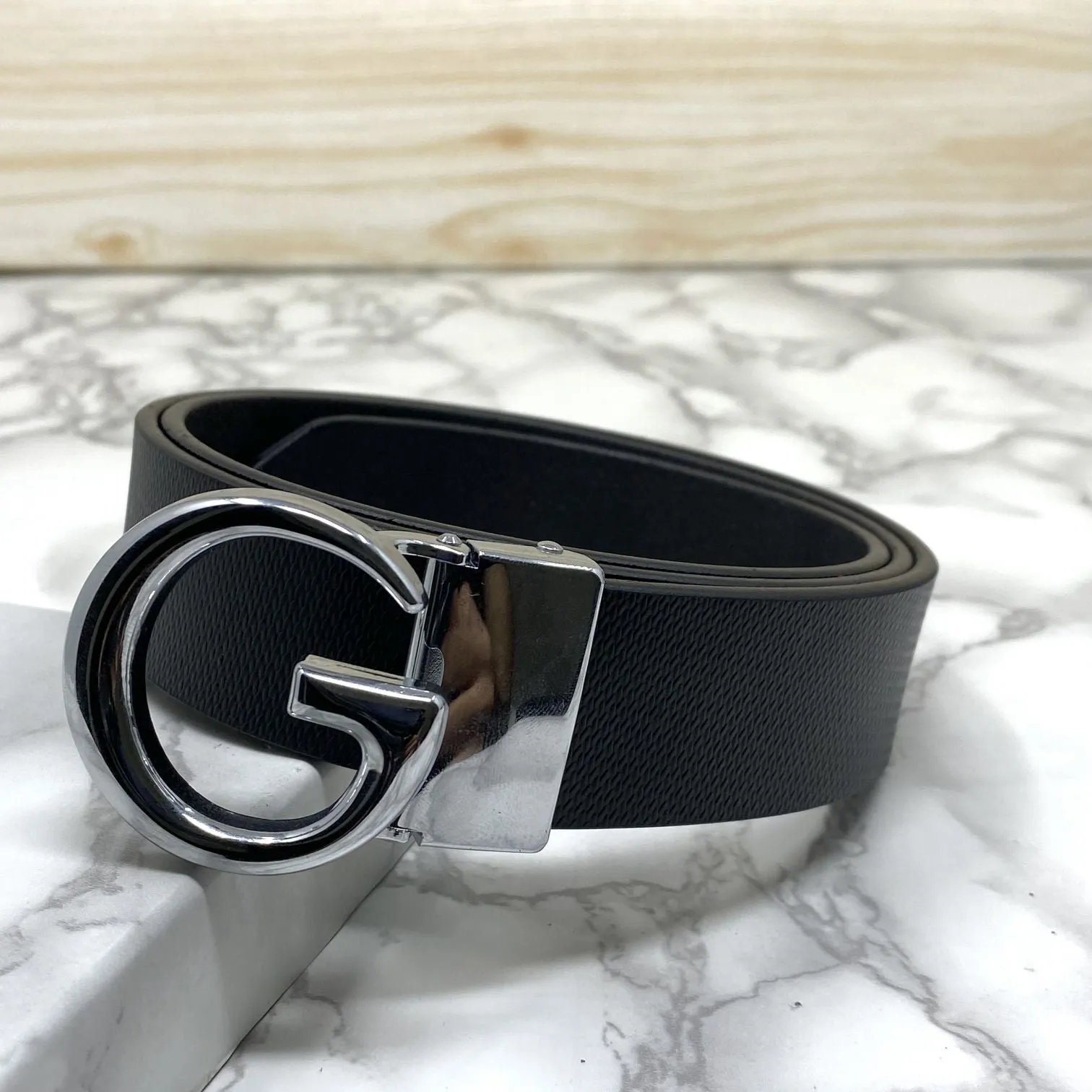 Stylish G Buckle Leather Strap Belt-JoansParamount