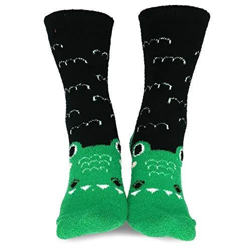 TeeHee Socks Women's Fuzzy Polyester Crew Assorted 3-Pack (R2011)