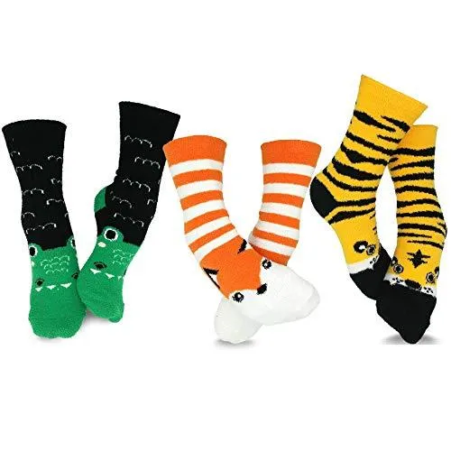 TeeHee Socks Women's Fuzzy Polyester Crew Assorted 3-Pack (R2011)