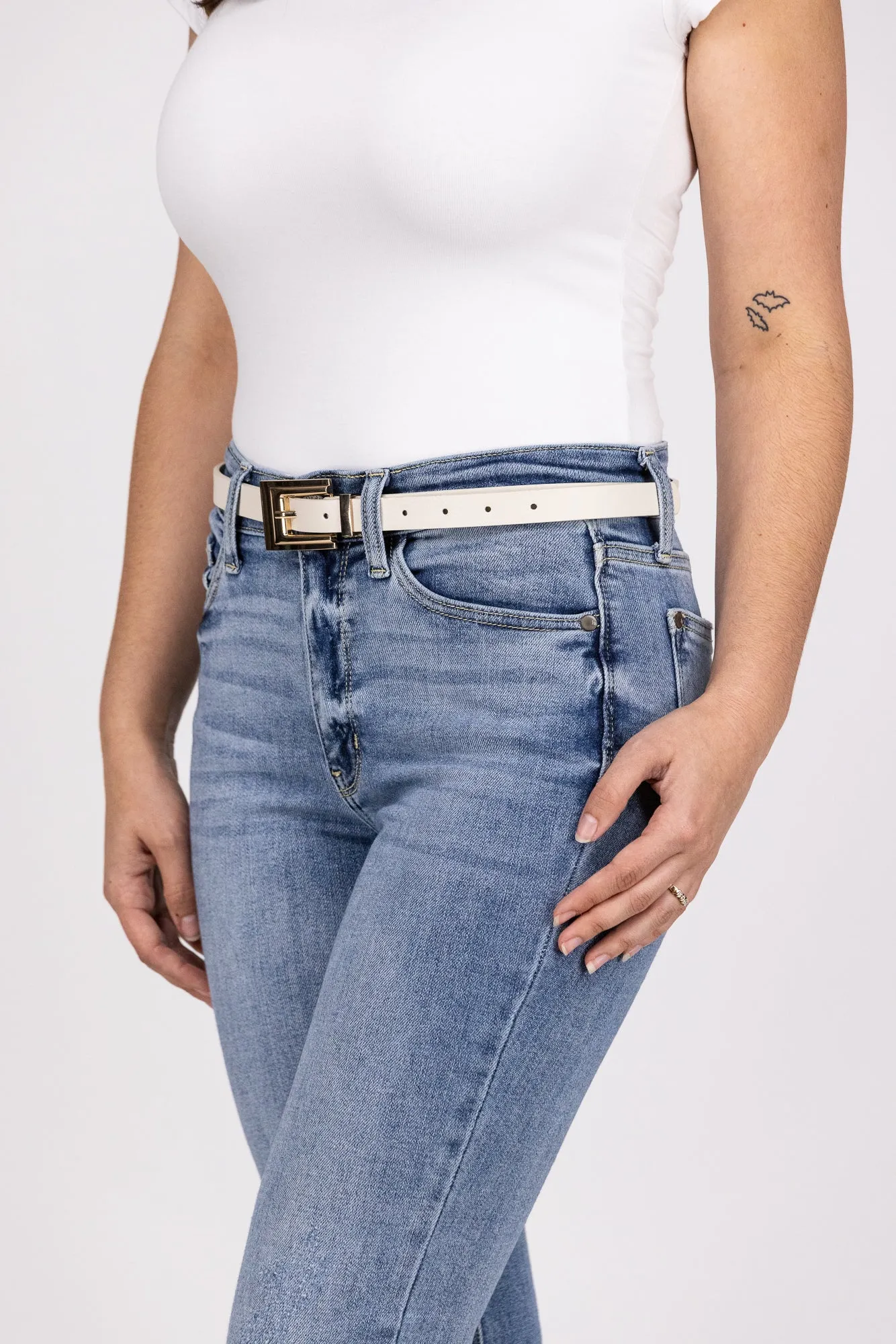 Think Thin Rectangle Buckle Belt