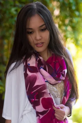 Tulip Flower Print Pashmina Shawl