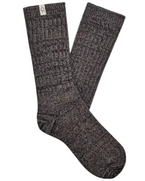 UGG Grey/Black Rib Knit Slouchy Crew Socks