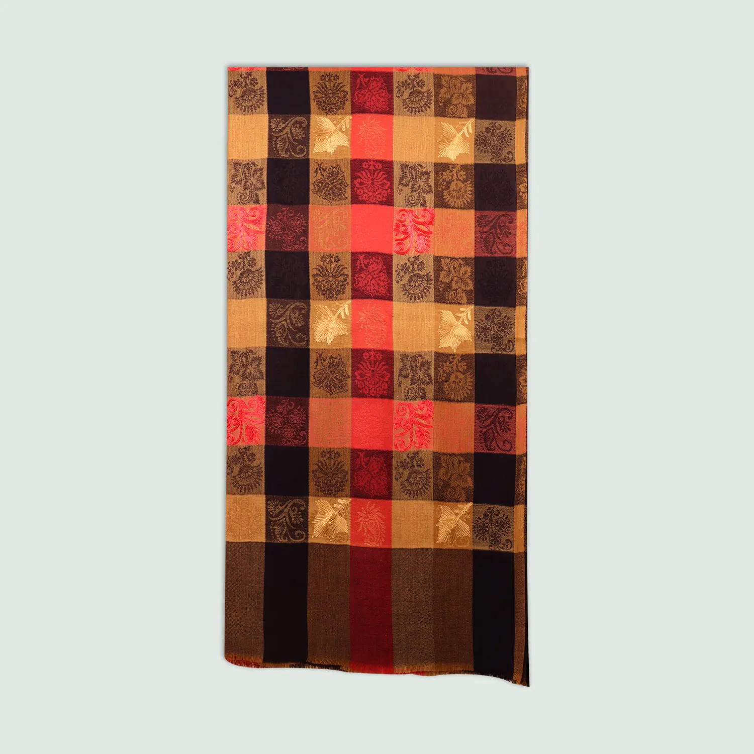 Vintage Checkered Odhani | Stoles & Shawls